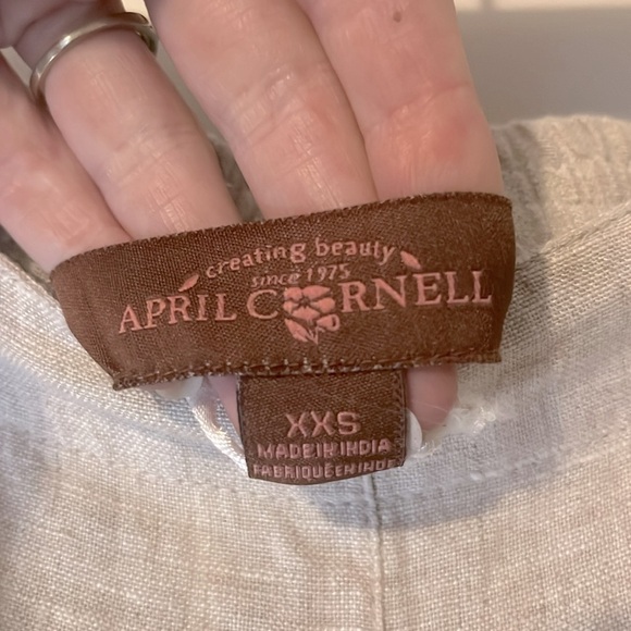 NWT April Cornell Natural Villa 100% Linen Pants Sz XXS Vacation Beach Old Money - Picture 6 of 8